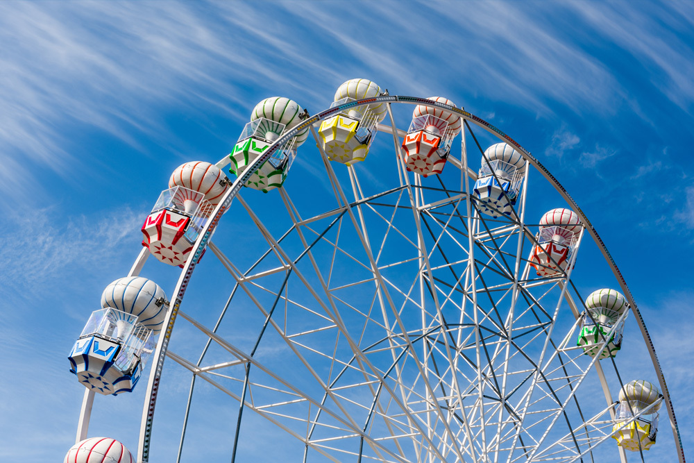 Oberer Teil eines Riesenrades am Hamburger Dom